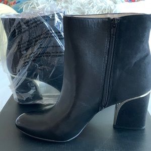 INC Black Leather/ Suede Ankle Boots NWT